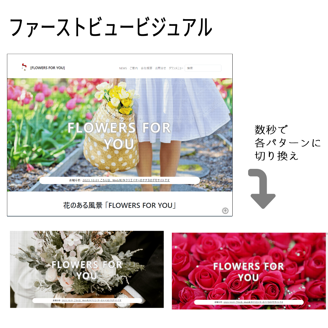 [FLOWERS FOR YOU]花屋サイトのファーストビュービュジアル